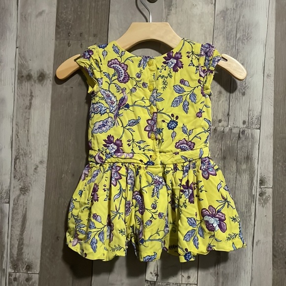 Janie and Jack Toddler Girl Aurora Floral Ruffle Dress Yellow - Picture 7 of 9
